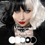 Eye Eyes Color Contacts Colored Contact Lenses Lens Pupil Enlarging Cosplay Anime Black White Blind 2Pcs 1 Year Yearly