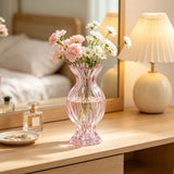Modern Textured Glass Vase Decorative Flower Arrangement Container for Tabletop Wedding Party Indoor Home Decor