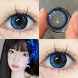 2Pcs Blue Myopia Natural Colored Contact Lenses With Prescription Big Eye Lenses Hot Sale Makeup Korean Style Contact