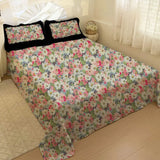 Floral Plant Pattern Bedding Doublesided Coral Fleece Duvet Cover 3 Pcs Set Keepwarm Machine Washable Skin Friendly Bed Sheets
