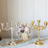European Luxury Gold Candle Holder, Romantic Atmosphere Candelabra for Home Living Room Candlelight Dinner Decoration
