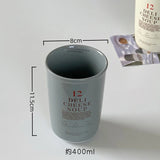 400ml Korean Style Ceramic Water Cup Ins Style Letter Juice Drinkware Exquisite Round Hand-held Mug Household Casual Coffee Cups