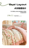 Fashion Flower Bedding Set Bed Sheet Cute Princess AB Double Sided Ruffle Flower Quilt Cover Pillowcase Bedclothes Home Textiles