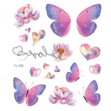 Shiny Butterfly Tattoo Stickers Temporary & Waterproof Removable Winged Animals Pattern Tattoos Insect Flase Tattoo for Party