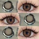2PCS Colored Eye Lenses Brown Colorcon Contact Lenses Grey High Quality Natural Pupils Blue Cosmetic Beauty Lens Yearly