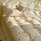 Romantic Dry Flowing Sand Full Cotton Double Layered Bedding Set 4-Piece Spring Soft Naked Sp Bed Canopy Sle