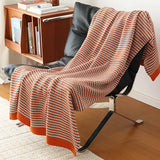 American Knitted Throw Blanket Casual Sofa Decorative Cover Modern Stripes Nap Blanket Bed Cover Cozy Boho Camping Travel Shawl