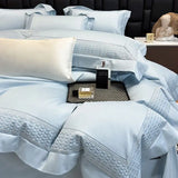 600TC Egyptian Cotton Luxury Embroidery Hotel Style Bedding Set Queen King Size Duvet Cover Flat/Fitted Bed Sheet Pillowcases