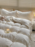 Romantic Continuation Gentle Milk White Carved Milk Velvet Lace Four Piece Set 8m Thi Warmth Fce French Sle Bedding