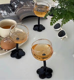 Vintage Glass Cups Home Christmas Party Drinkware Cute Flower with Tilted Head Goblet Romantic Champagne Glass Kitchenware Gifts