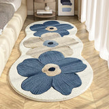 Ikeehome  Irregular Flower Bedside Carpet Cute Girl Long Carpet Three Flowers Creative Living Room Sofa Floor Mat Blanket Soft Foot Pad IG