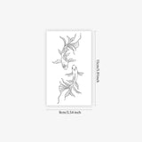 Minimalist Koi Fish Line Tattoo Sticker Waterproof Long Lasting Fine Line Temporary Tattoo for Women Arm