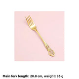Retro Ins Luxury Relief Stainless Steel Fork And Knife Set Golden And Silver Home Dining Utensils Steak Knife And Fork Set