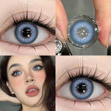 1Pair Yearly  Colored Contact Lenses for Eyes Gray Pupils Lens Fashion Blue Eye Contacts Brown Lenses With Degree