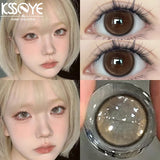 2PCS Colored Contact Lenses Korean  Natural Lenseses Soft Lens Eye Beauty Pupil ﻿Blue  Lense