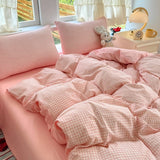 Oxygen Double Layered Four-Piece Bedding Set Fresh Floral Duvet Cover Bed Sheet Bed Canopy Student Dormitory 3-Piece Set