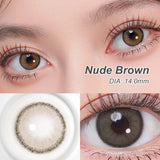 14.0mm Nude Brown Natural Contact Lenses Fit Most Eye Shape Colored Contact Lenses For Eyes Makeup/Cosmetic 6 Months