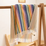 Rainbow Color 3D Striped Cotton Towel Super Soft Combed Cotton Towel Fresh Skin-friendly Face Towel Sbsorbent Bath Towels