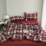 American Printed Cotton Summer Quilt Skin-Friendly Naked Sleeping Comforter for Adults Student Dorm Lightweight Soft Bedspread