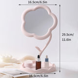 Nordic Style Vanity Mirror with Wave Frame INS Irregular Makeup Mirrors Table Desk Mirror for Bedroom Decorative Photoprops