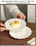 French Retro Relief Plates High-end White Ceramic Flower Dish Household Breakfast Bread Plate Exquisite Dessert Tableware