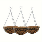 Resin Plastic Hanging Basket Planter for Indoor Outdoor Plants Wall Mounted Decorative Flower Pot with Durable Hanging Planter