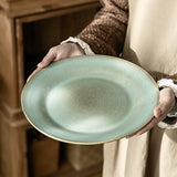 Japanese Retro Style Home Ceramic High Value Fruit Salad Plate Western Steak Plate
