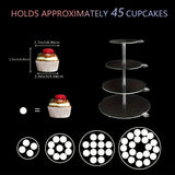 Ikeehome  4 Tier Round Acrylic Cupcake Stand, Clear Cupcake Tower Stand with Led, Premium Acrylic Dessert Stand for Wedding Birthday Baby