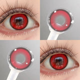 2Pcs 6 Months Purple Cosplay Contact Lenses 14.5mm Big Diameter Anime Colored Pupils Soft Eye Lenses