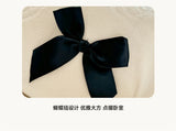 Korean Princess Style With Black Bow Lace Ruffles Pleat Milk Velvet Bedding Set Bedroom Decor Duvet Cover Bed Sheet Pillowcase