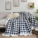 Black White Cotton Sofa Cover Blanket Sofa Towel for Living Room Furniture Decor Tapestry Couch Cover for Sofas