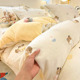 New High-weight Milk Fleece Thickened Single Quilt Cover  Winter Warm Cartoon Duvet Cover Skin-friendly Bedding