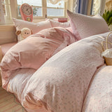 Class A washable small fresh printing four-piece set, student dormitory bed sheet three-piece set