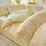 2025 Washed Cotton Double Yarn Single Quilt Cover Simple Wind Ins Wind Small Floral Korean Version Duvet Skin Friendly Bedding