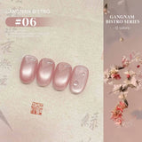 12ml 1-16pcs Autumn Nails New Clear Pink Glass Bead Moonlight Magnet Cat Eye Gel Nail Polish Whitening Nail Supplies