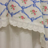 French Romantic Tablecloth Butterfly Knot Rose Printed Pure Cotton Tablecloth Lace Lace Dustproof Cover Towel Home Decoration