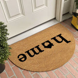 PVC Doormat for Indoor Outdoor Non Slip Imitation Coconut Half-round Floor Mat Durable Outside Door Carpet BathRug Doormat