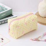 1pc Plaid Bow Pattern Pencil Case, Spacious, Large-Capacity, Fashionable and Portable School Supplies, Back-to-School Essentials