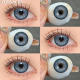 1 Pair Colored Contact Lenses for Eyes Cosmetic High Quality ARTHUR Series Gray Lenses Fashion Blue Contacts Yearly Use