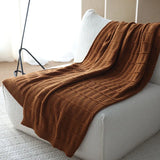 American Fashion Knitted Blanket Solid Color Grid Home Decoration Simple Sofa Cover Soft Throw Blanket And Bedspread Warm Shawl