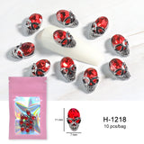 Halloween Alloy Nail Art Decorations 3D Ghost Skull Pumpkin Golden Silver Classic Nails Jewelry Ornaments Manicure Accessories