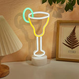 Chi-buy LED Neon Table wine glass USB Powered Neon Signs Night Light 3D Wall Art Bedroom Living Room Decor Lamp Signs