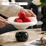 Modern Wave Irregular Ceramic Draining Tray Kitchen Fruits Snack Decorative Tray Tableware Living Room High-footed Tray