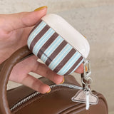 Korea Stripe Earphone Case For Airpods 1 2 3 4 Cover For Airpods Pro 2 2nd Headphone Accessories INS Cute Soft Protection Funda