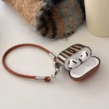 brown stripes clear TPU shockproof protection cover case for airpdos 1 2 3 4 pro 2 wireless bluetooth earphone charge box shell