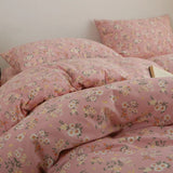 New Spring Summer Pure Cotton Four-Piece Set Beautiful Country Sle Small Flower Print Warm Bedding Duvet Cover eet