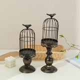 Retro Bird Cage Candle Holder Metal Iron Art Candlestick Luxury Romantic Wedding Party Home Tables Centerpieces Decoration Craft