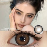 1pair Myopia Contact Lenses Big Black Eyes Cosmetic Contacts Lenses Beautiful Yearly Colored Contact Natural Lenses Eye