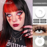 2pcs Cosplay White Mesh Lenses Anime Eye Color Lens Halloween Vampire Lenses Cosmetics Colorful Multicontacts Red Lens