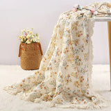 Floral Print Baby Muslin Blanket Newborn Babies Accessories Cotton Swaddle Wrap Soft Diapers for New Born Bed Cover Quilt Manta